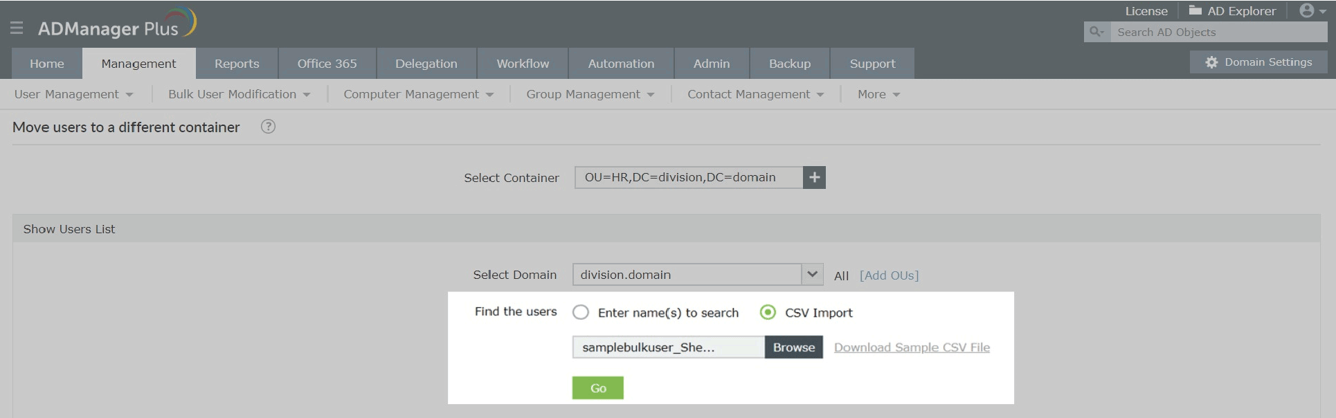 Import CSV File